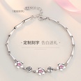 Korean cherry blossom pink crystal bracelet female simple cherry blossom petal zircon braceletpicture11